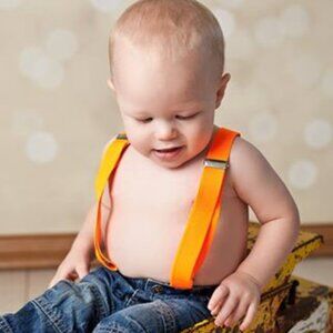 Orange Kids Suspenders